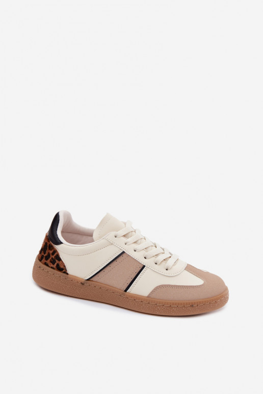 Sneakersy z sztucznej skóry w kolorze piaskowym Corelle