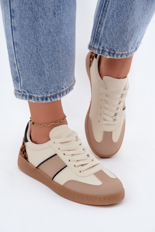 Sneakers with faux leather in sand Corelle