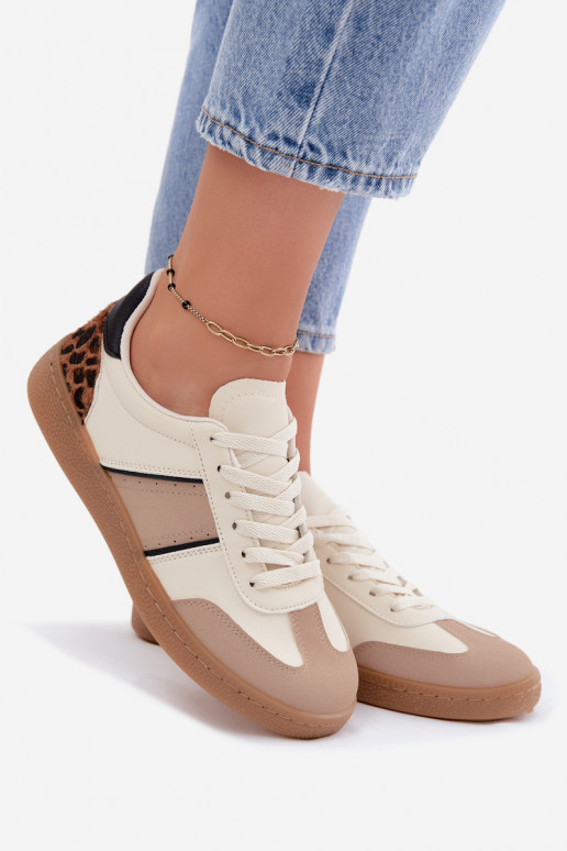 Sneakersy z sztucznej skóry w kolorze piaskowym Corelle