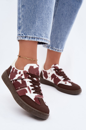 Sneakers with patches in brown Corelle 2