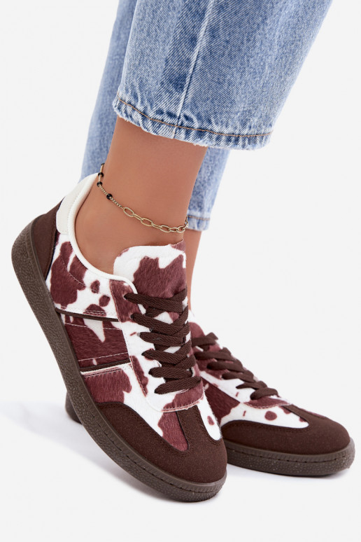 Sneakers with patches in brown Corelle
