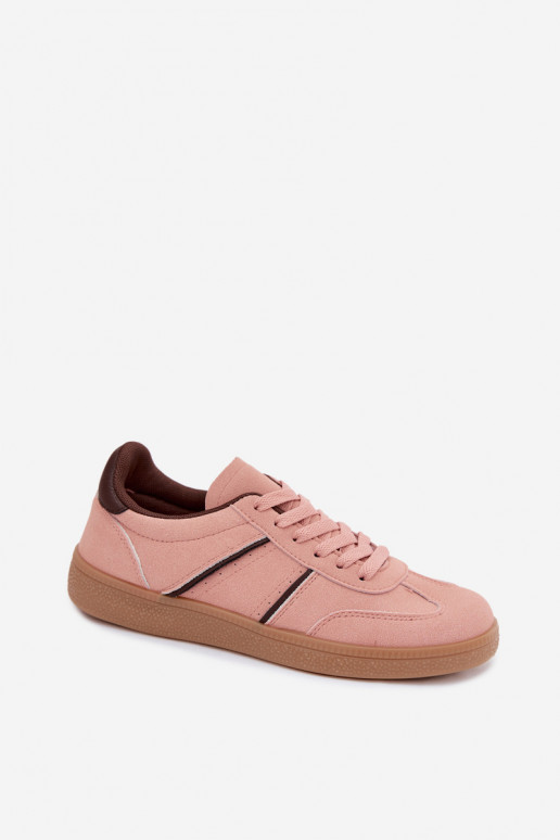 Sneakersy z sztucznej skóry w kolorze różowym Corelle