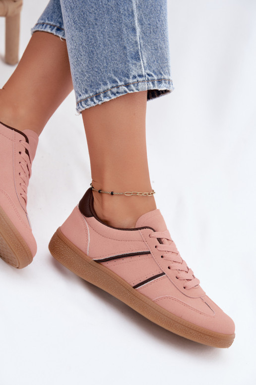 Sneakersy z sztucznej skóry w kolorze różowym Corelle
