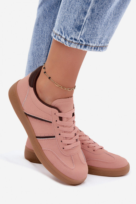 Sneakersy z sztucznej skóry w kolorze różowym Corelle