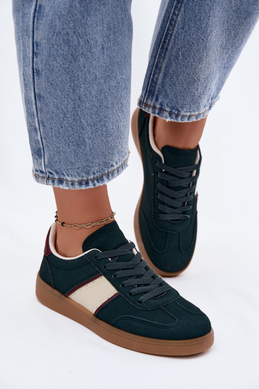 Women's sneakers in bottle green faux leather Corelle