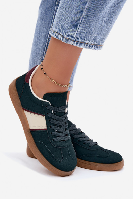 Damskie sneakersy w butelkowej zieleni z sztucznej skóry Corelle