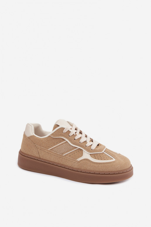 Damskie niskie sneakersy w kolorze piaskowym Brenelle