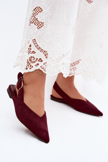 Women's ballerinas with buckles in burgundy color Tanelia 2