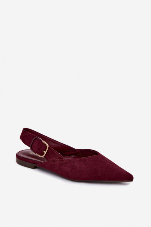 Women's ballerinas with buckles in burgundy color Tanelia
