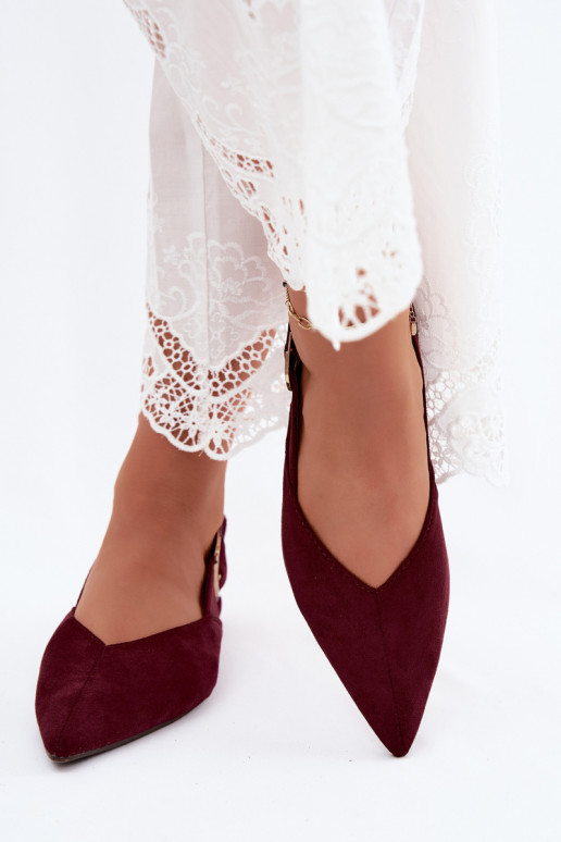 Women's ballerinas with buckles in burgundy color Tanelia