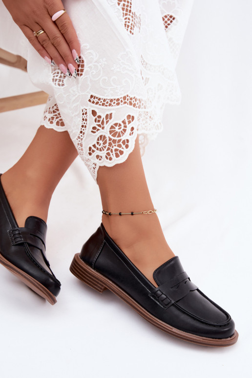 Women's loafers in black color faux leather Roslyn