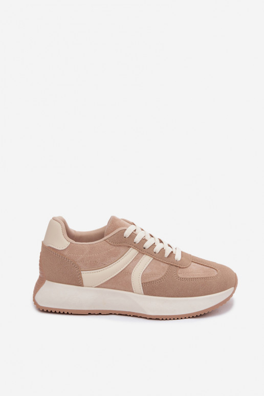 Women's sneakers with platform in sand color Laurelia