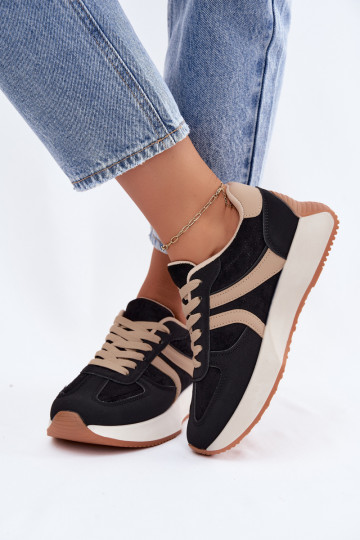 Women's sneakers with platform in black color Laurelia