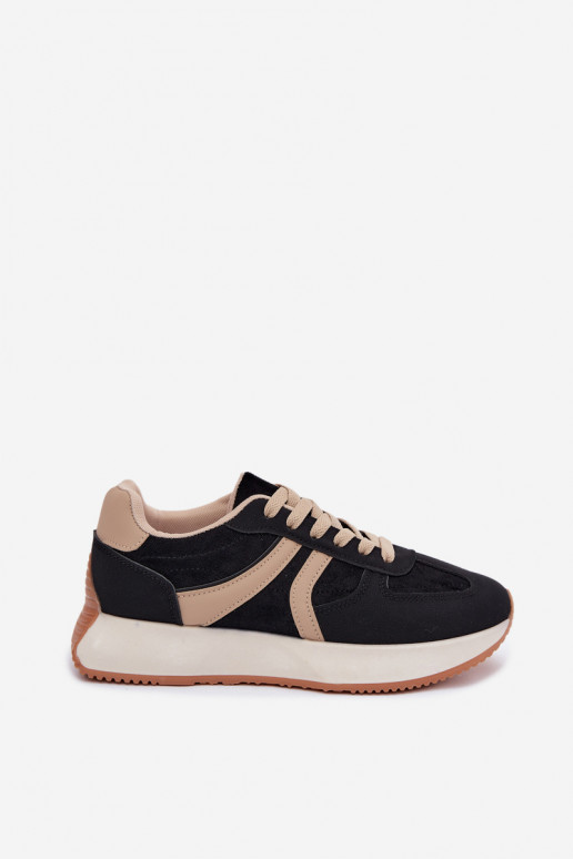 Women's sneakers with platform in black color Laurelia