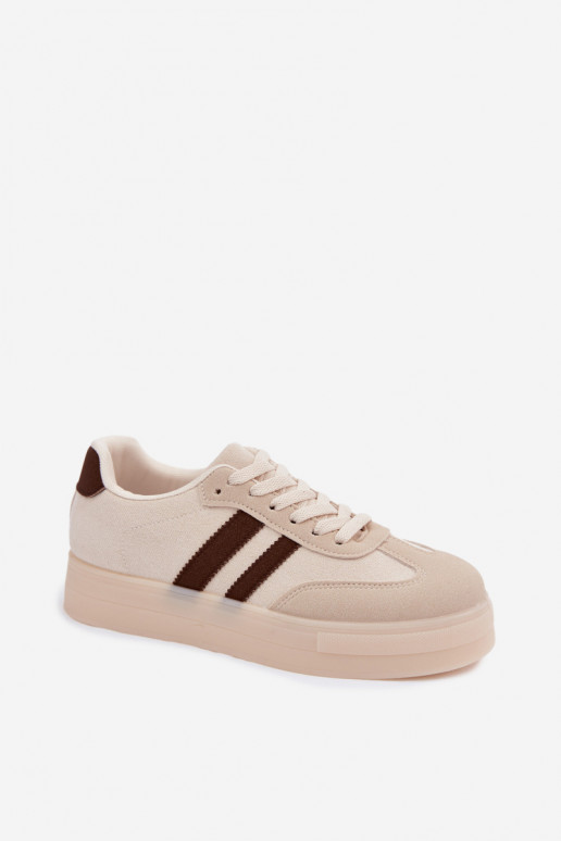 Beżowe sneakersy na platformie Giselia
