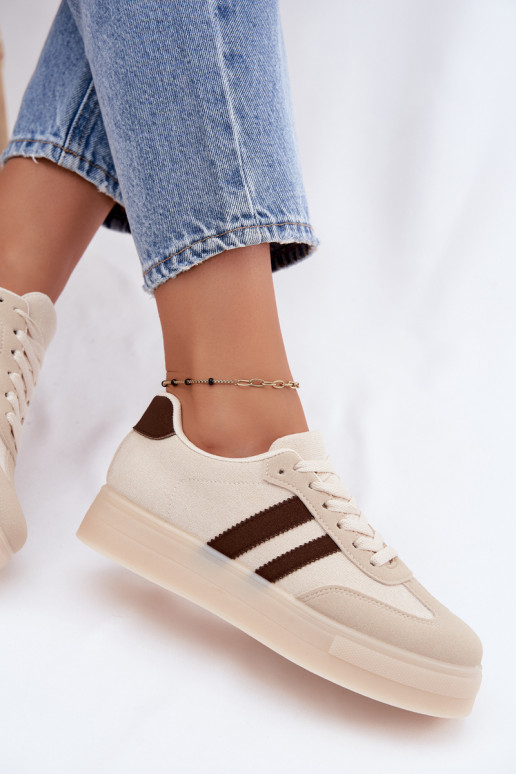 Beżowe sneakersy na platformie Giselia