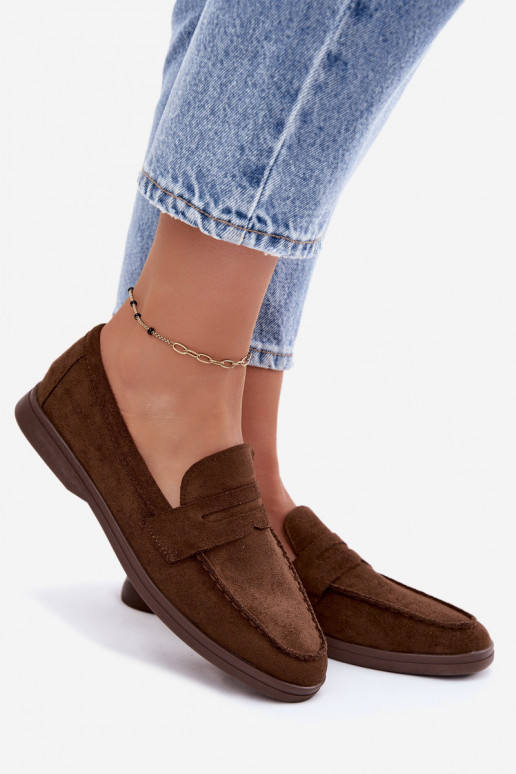 Women's faux suede moccasins CzekoladoĮe Renelia