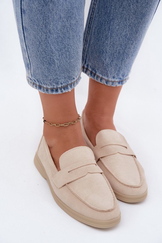 Women's faux suede moccasins beige Renelia