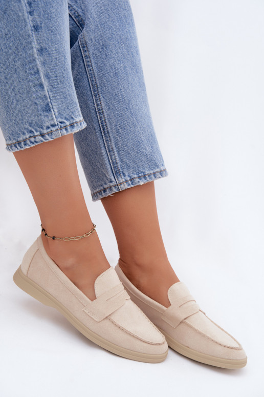 Women's faux suede moccasins beige Renelia