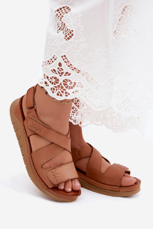 Brown platform sandals Tai turiciejka L4496-29