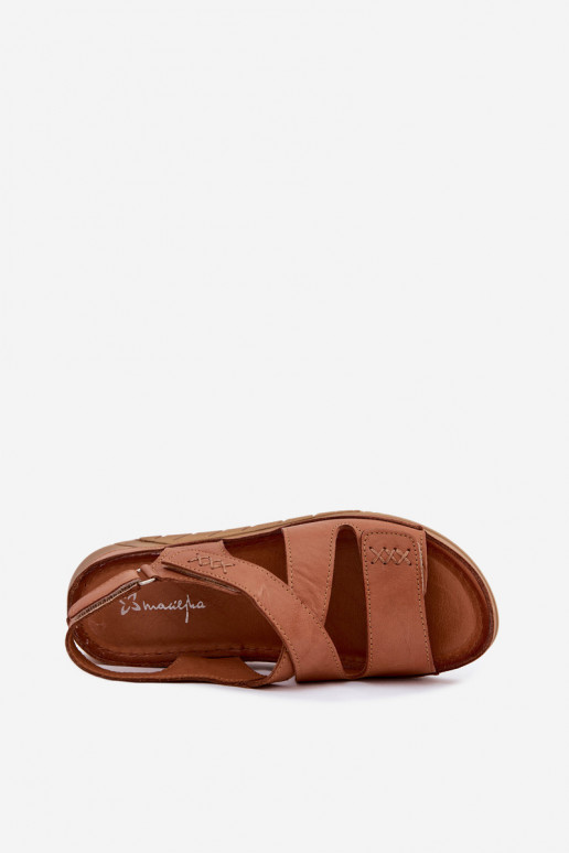 Brown platform sandals Tai turiciejka L4496-29
