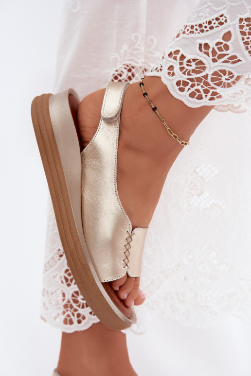 Golden platform sandals Tai turiciejka L7631-25