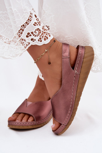 Rose gold platform sandals Tai turiciejka L7633-25 2