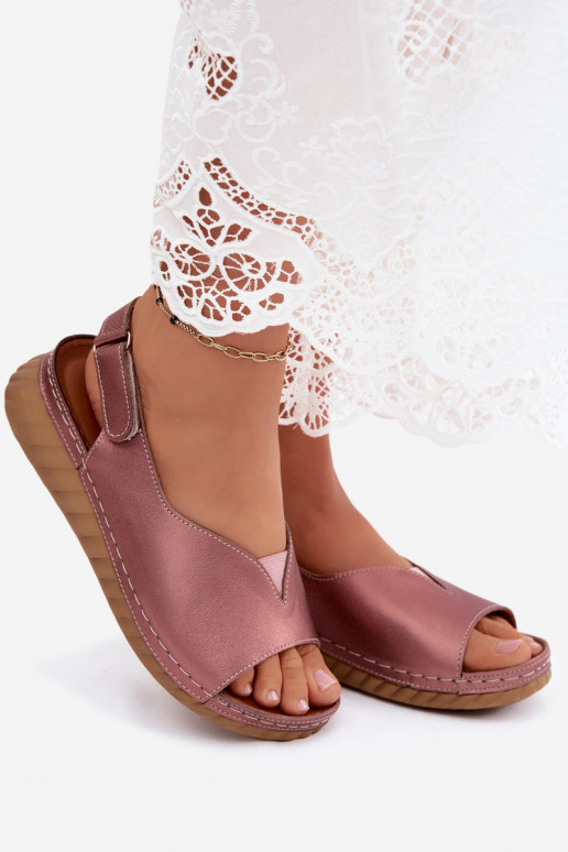 Rose gold platform sandals Tai turiciejka L7633-25
