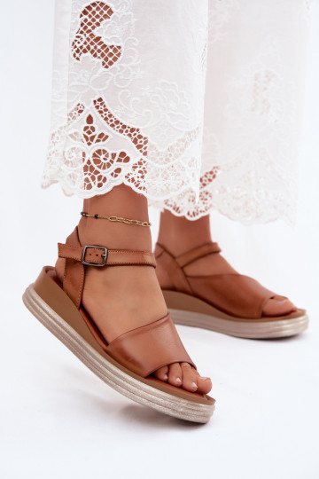 Brown platform sandals Tai turiciejka L7629-29 2