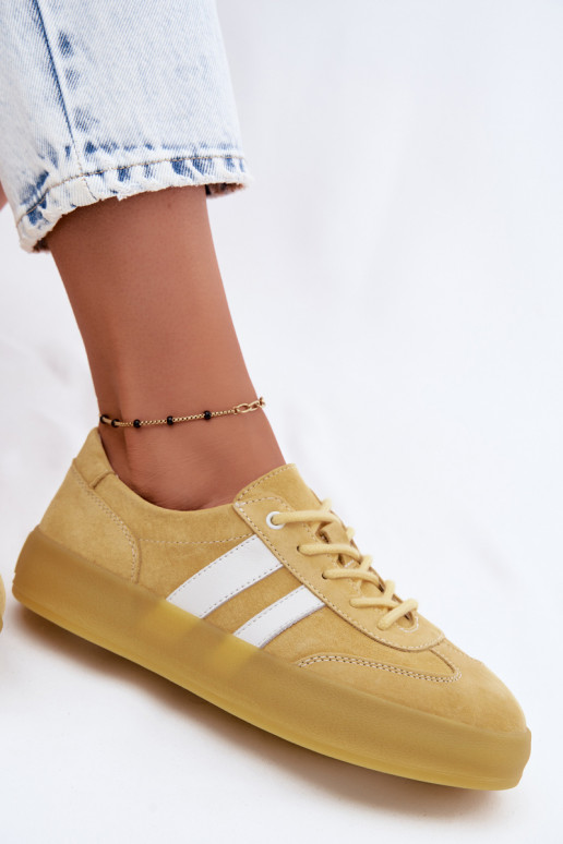 Yellow suede platform sneakers Artelle