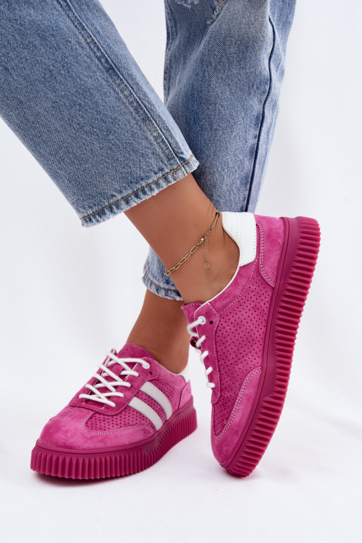 Pink suede platform sneakers Artelle
