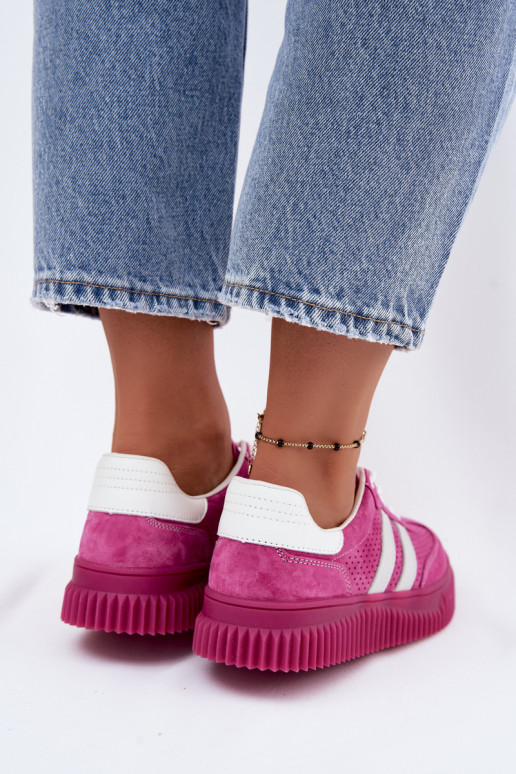 Pink suede platform sneakers Artelle