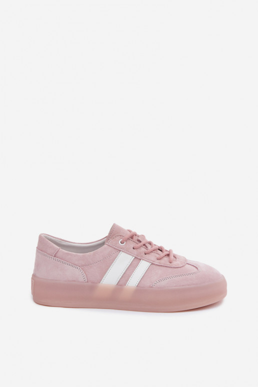 Pink faux suede platform sneakers Coralia