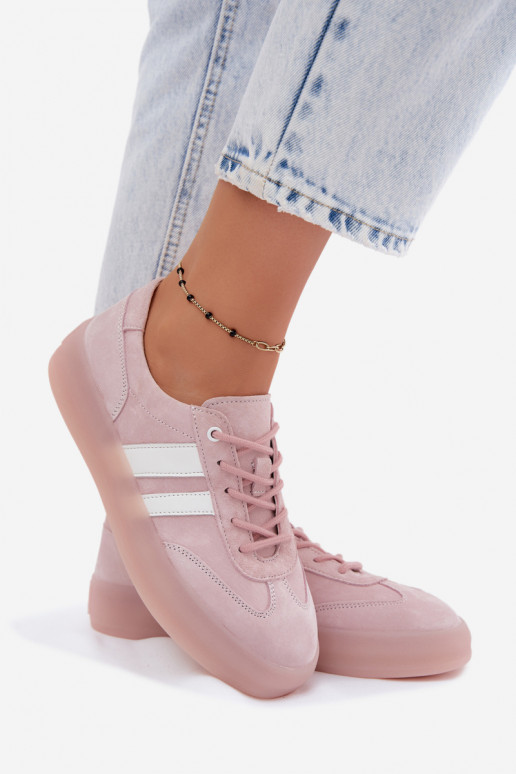 Pink faux suede platform sneakers Coralia
