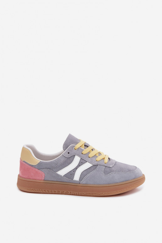 Niebieskie sneakersy z zamszu na platformie Coressa