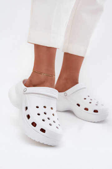 Women's slippers with trendy chunky soles Big Star RR274A119 white 2