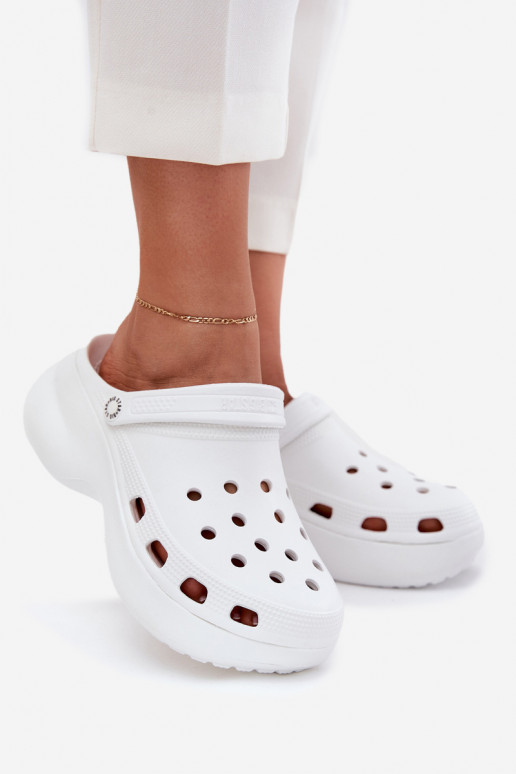 Women's slippers with trendy chunky soles Big Star RR274A119 white