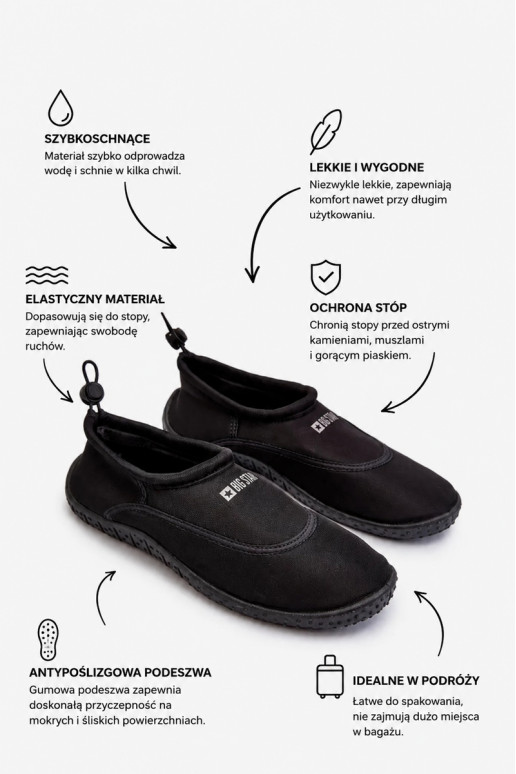 Men's Water Shoes Black Big Star NN174752