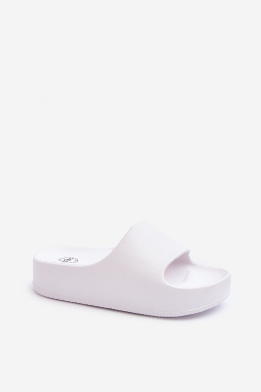 White women's lightweight platform slippers Airaplea