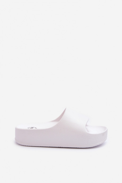 White women's lightweight platform slippers Airaplea