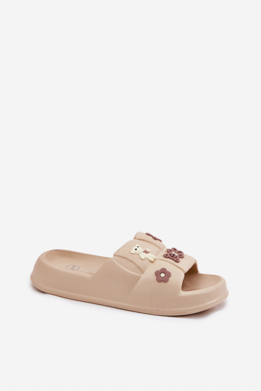 Sand-colored lightweight slippers with buckles Redienna