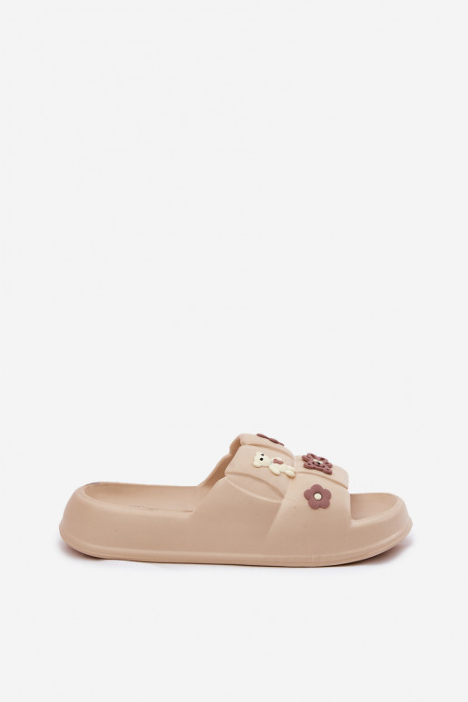 Sand-colored lightweight slippers with buckles Redienna