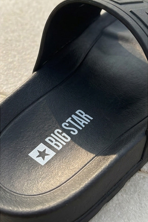 Men's Big Star Rubber Flip Flops Black DD174690