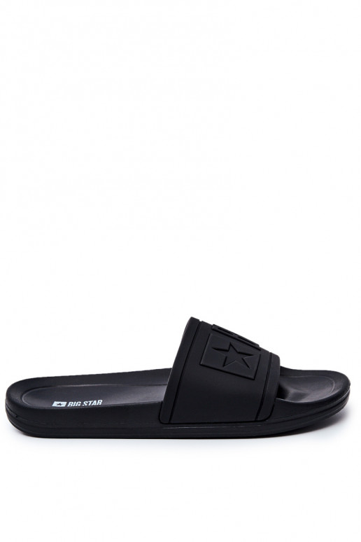Men's Big Star Rubber Flip Flops Black DD174690