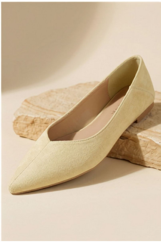 Ballet flats with pointed toes in yellow faux suede Corabella