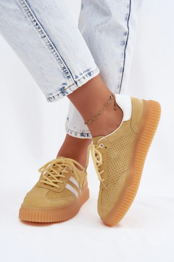 Yellow suede platform sneakers Artelle 2