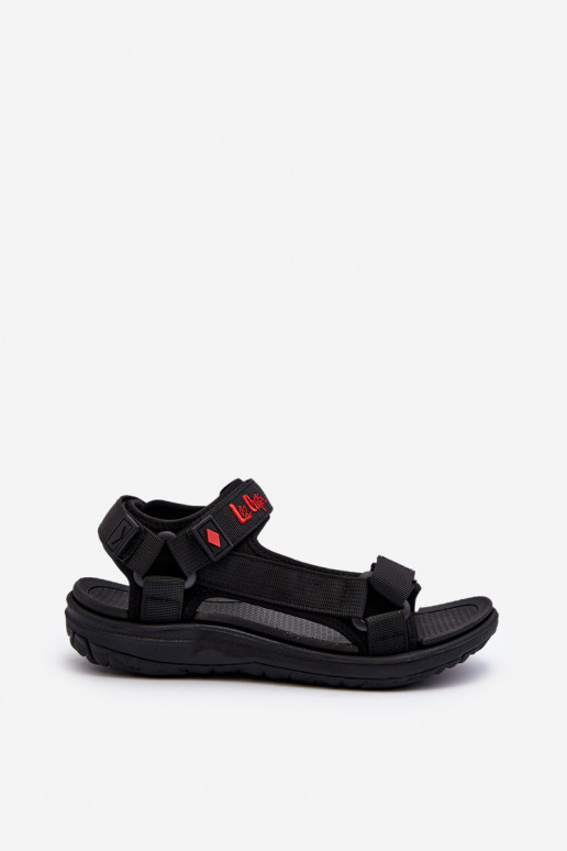 Women's sandals with sticky fastenings in black Lee Cooper LCIN-26-34-4423L