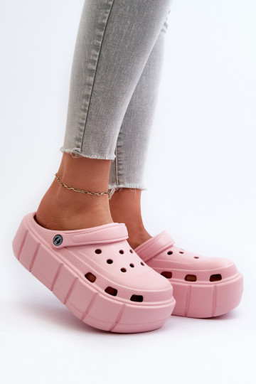 Lightweight women's platform slippers in pink Itubia