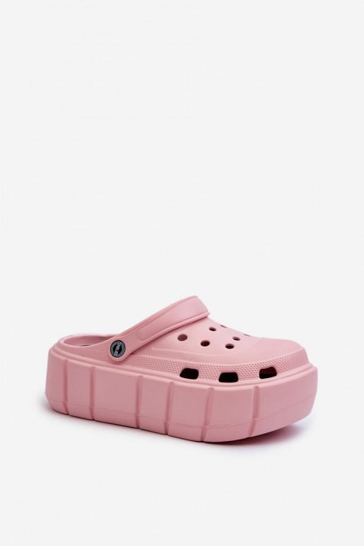 Lightweight women's platform slippers in pink Itubia