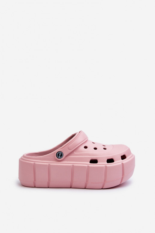 Lightweight women's platform slippers in pink Itubia